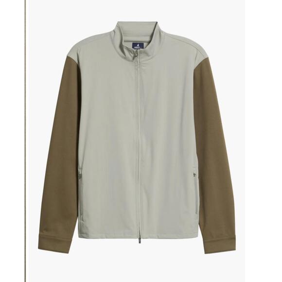 Johnnie-O Milano Water Repellent Zip Jacket Khaki NWOT $348 Brown Tan Small